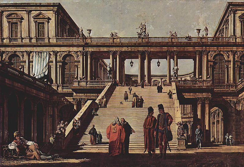 Bernardo Bellotto Capriccio, Palasttreppe china oil painting image